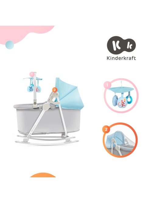 Kinderkraft 5in1 bölcső-babaágy-hinta-pihenőszék-szék - Unimo Up sárga