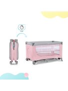 Kinderkraft utazóágy - Leody - állítható magasságú pink