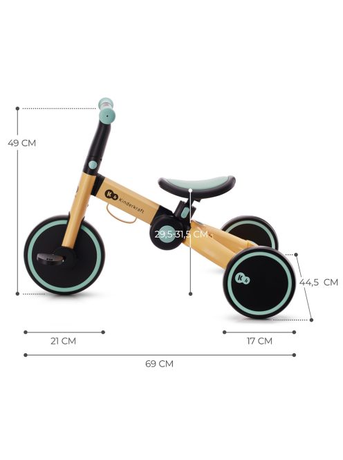 Kinderkraft összecsukható tricikli/futóbicikli 3in1 - 4Trike