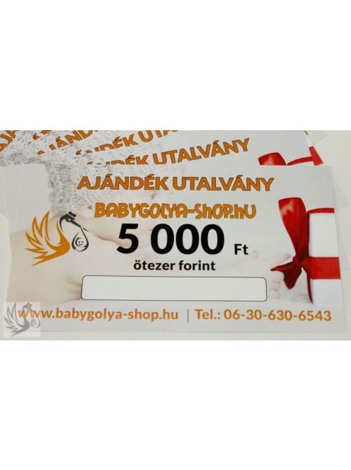 5.000 Ft Értékű BabyGolya-Shop.hu Vásárlási/Ajándék utalvány 